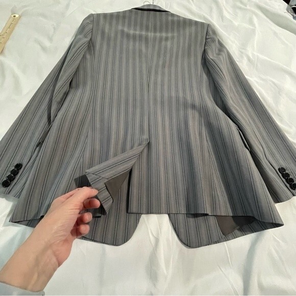 Club Monaco Women's Borrem Blazer Wool Blend Suit Jacket Size 10 Grey Blue - Picture 6 of 15